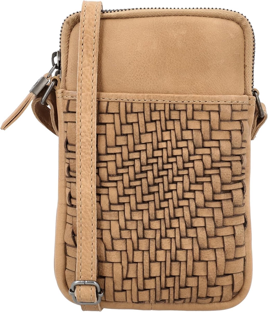 Telefoontasje crossbody - Geweven leer - Dames - Stijlvol en praktisch - ShopVlot