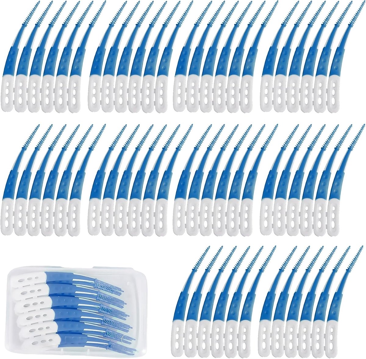 Interdental borsteltjes 60 stuks - silicone - met antislip handvat - voor een grondige tandreiniging - ShopVlot