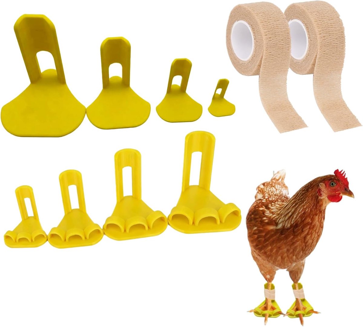 Bevestigingsrails kippenpoten - verstelbare steunband - 10 stuks - voor jonge vogels - ShopVlot