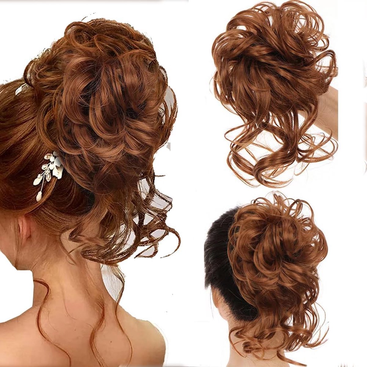 Haaraccessoire met Elastische Band - Licht Kastanje - Natuurlijke Look - Perfect voor Casual Styling - ShopVlot