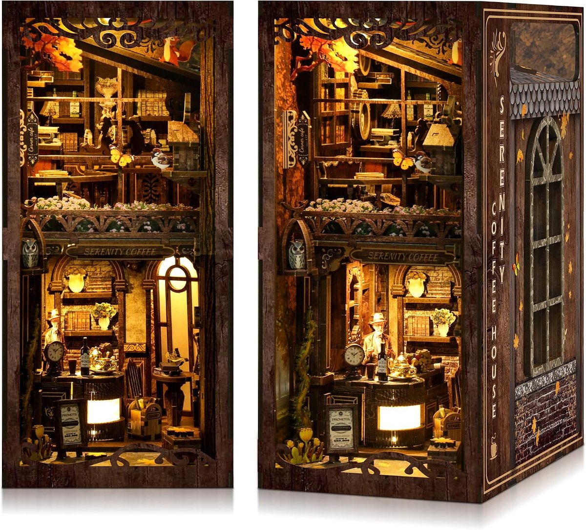 Book Nook Kits - DIY Miniatuur Huis voor Boekenplank - Met Sensor LED Licht - Perfect voor Creatieve Hobby's - ShopVlot