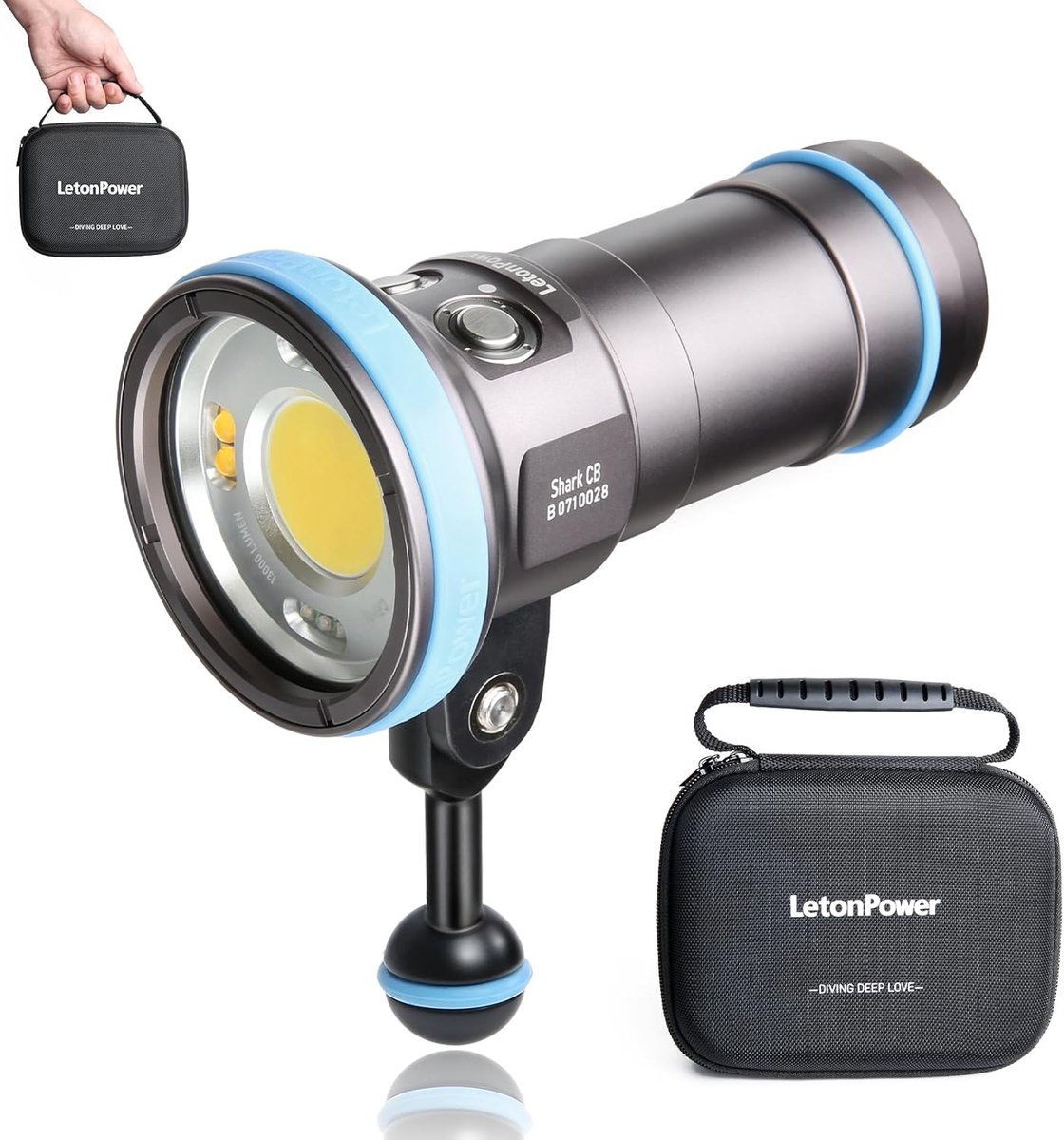Onderwaterlamp 120M - 120 graden breedstralend - 6000 lumen - ideaal voor professionele onderwaterfotografie - ShopVlot