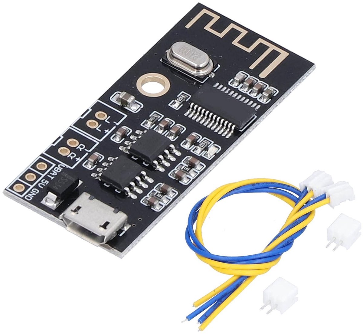 Bluetooth versterker USB geluidskaart - stereo audio module - batterij gevoed - ideaal voor doe-het-zelf luidsprekers - ShopVlot