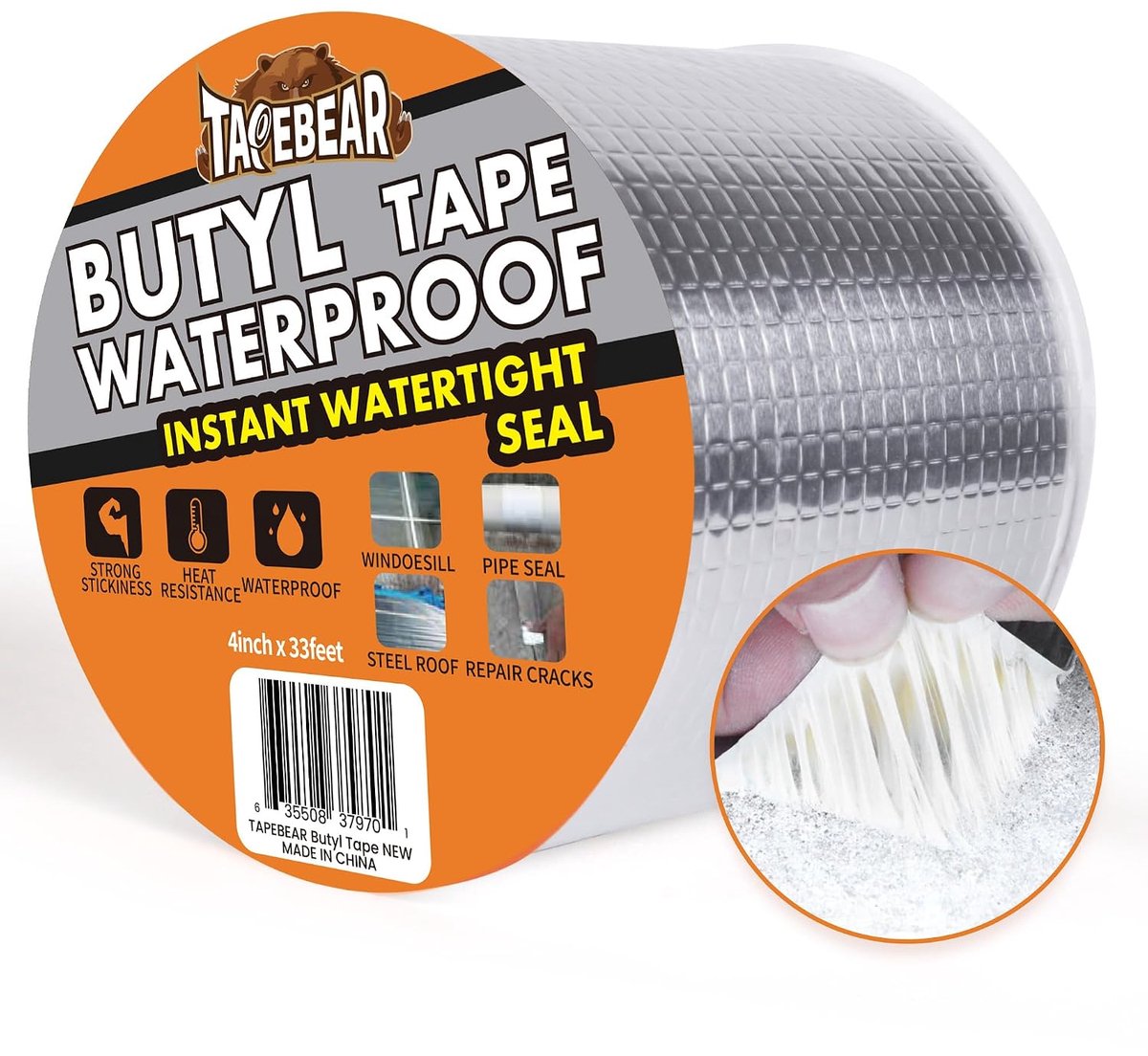 Butyl tape 100 mm x 10 m - waterproof zelfklevende tape - sterke afdichting - ideaal voor reparatie van daken - ShopVlot