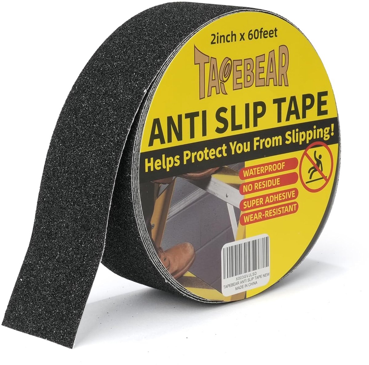 Anti-slip tape 5 x 15 cm - zelfklevend - zwart - voorkomt uitglijden op trappen - ShopVlot
