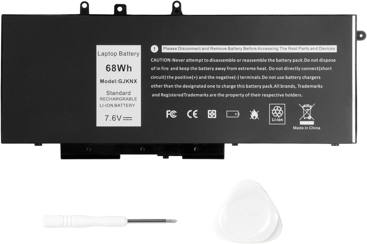 Laptopbatterij 68 Wh - Li-ion-polymeer - 4-cel - Geschikt voor Dell Latitude 5480/5580 - ShopVlot