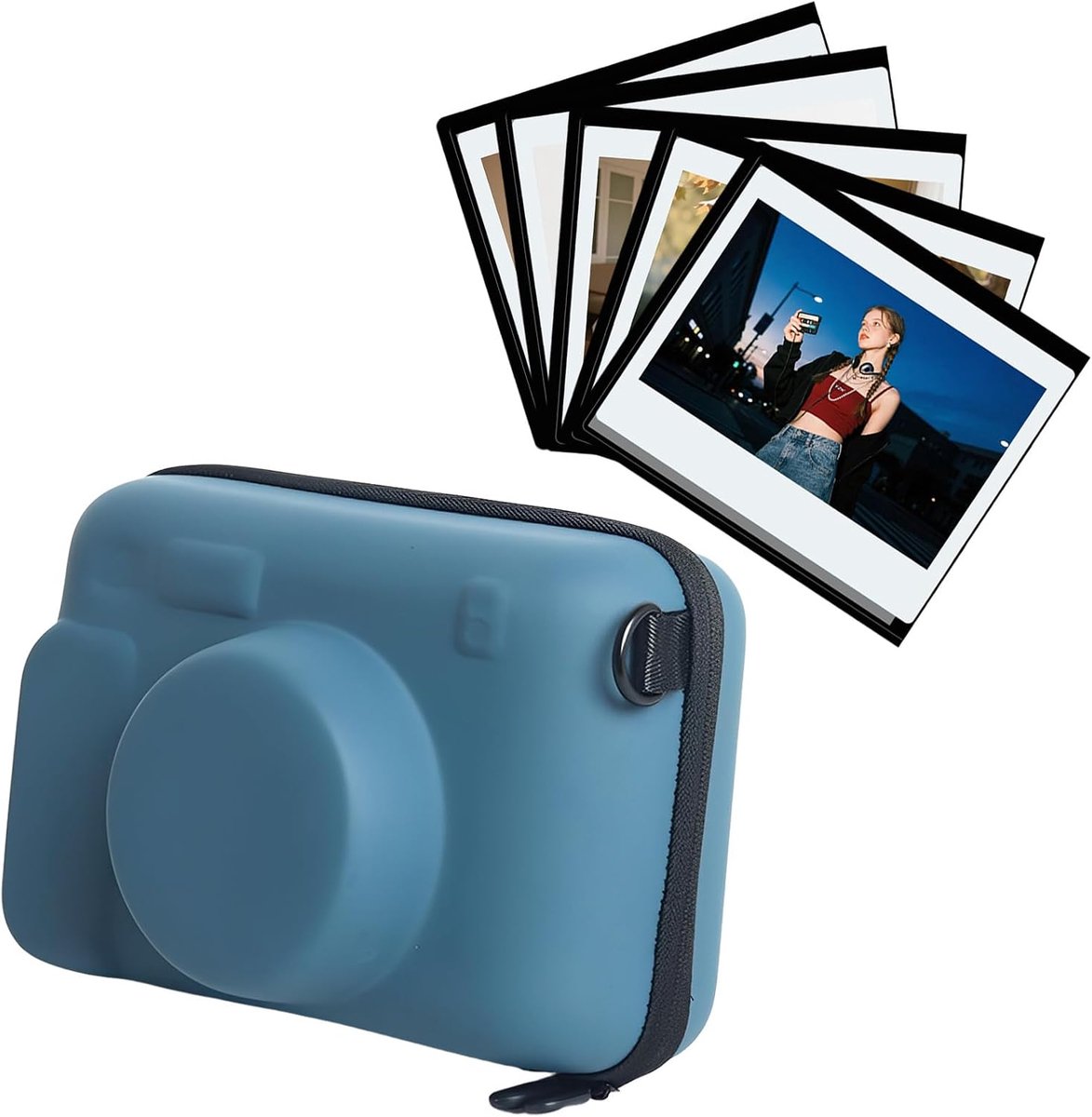 Camera Tas voor Fujifilm Instax Wide 400 210 300 - EVA Hard Case - Inclusief 5 Magnetische Fotolijsten - ShopVlot