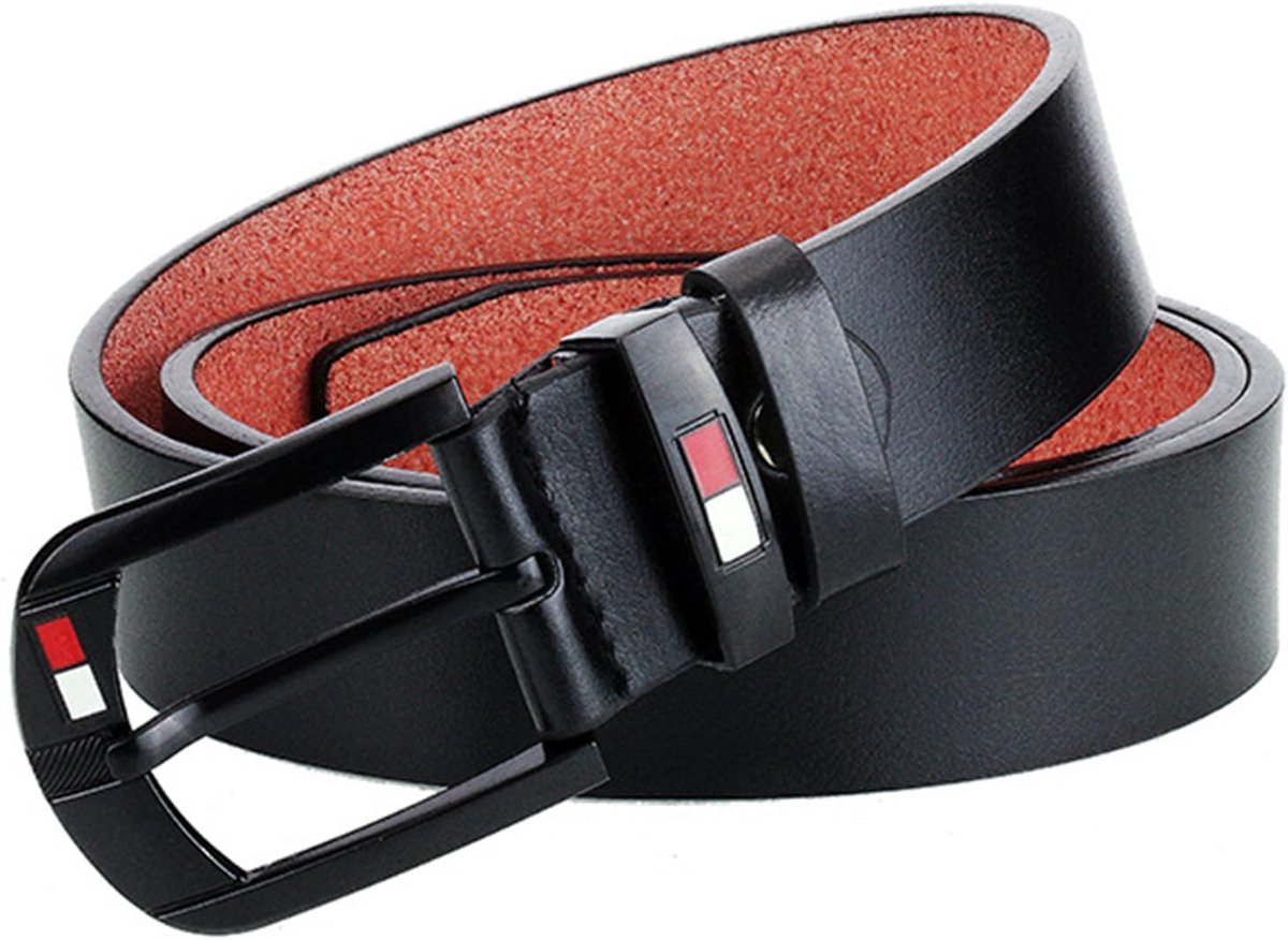 Leren riem heren - zwart - pinbuckle - stijlvol voor casual gebruik - ShopVlot