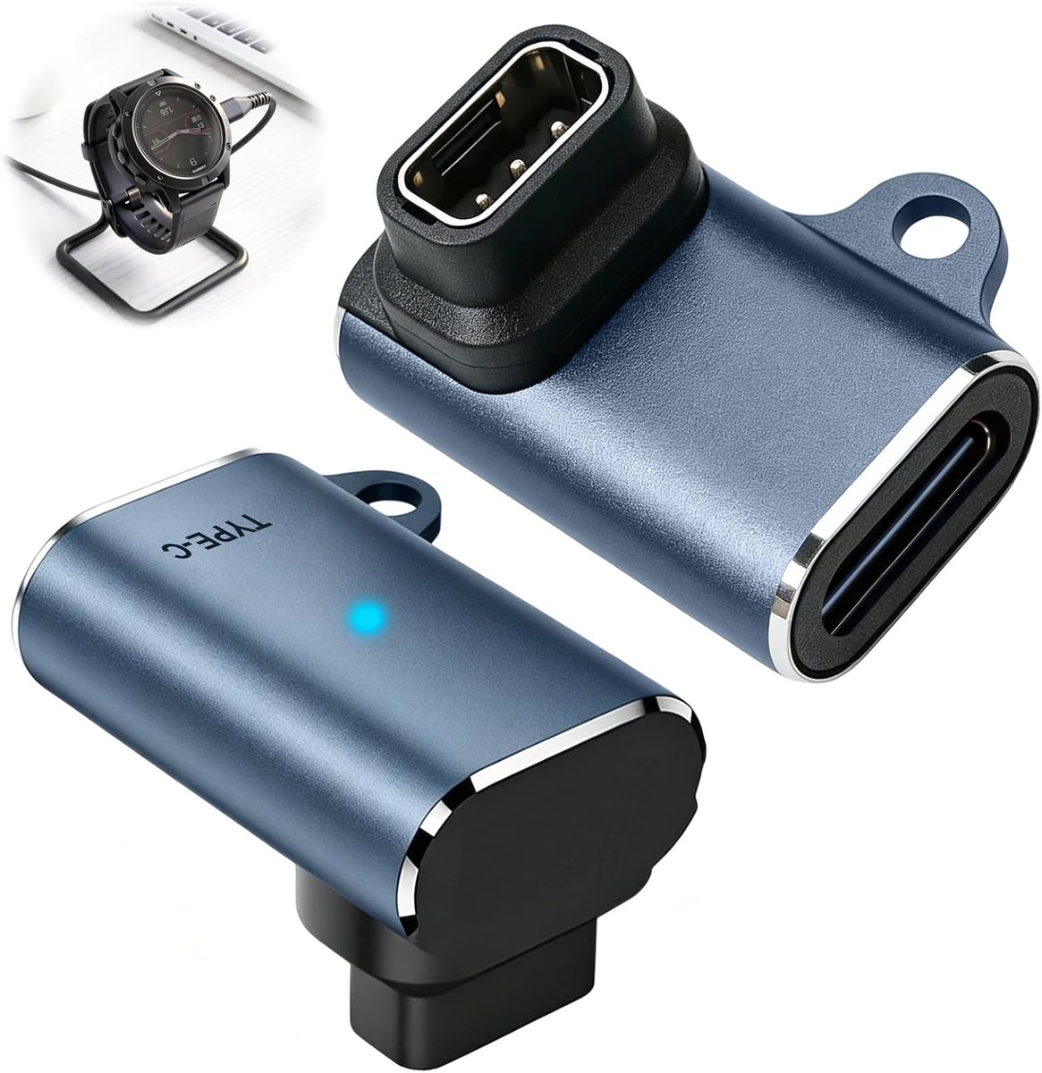 USB C-oplaadadapter voor COROS - 90° hoek - compact en draagbaar - opladen zonder horloge te verwijderen - ShopVlot