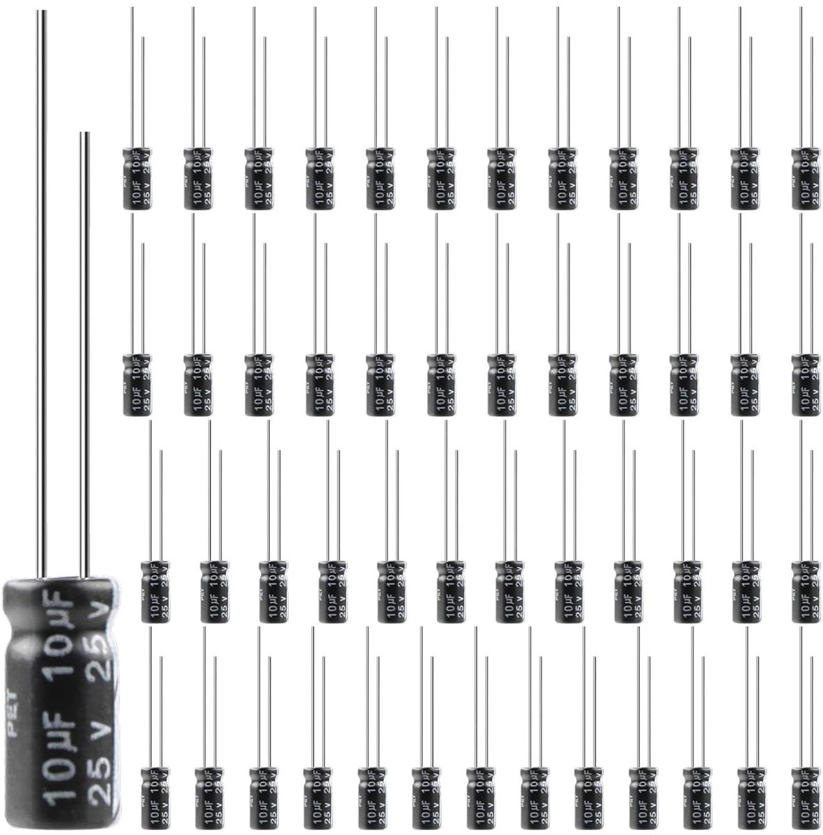 Elektrolytische condensatoren 10uF 25V - Aluminium - RoHS gecertificeerd - Betrouwbare prestaties - ShopVlot