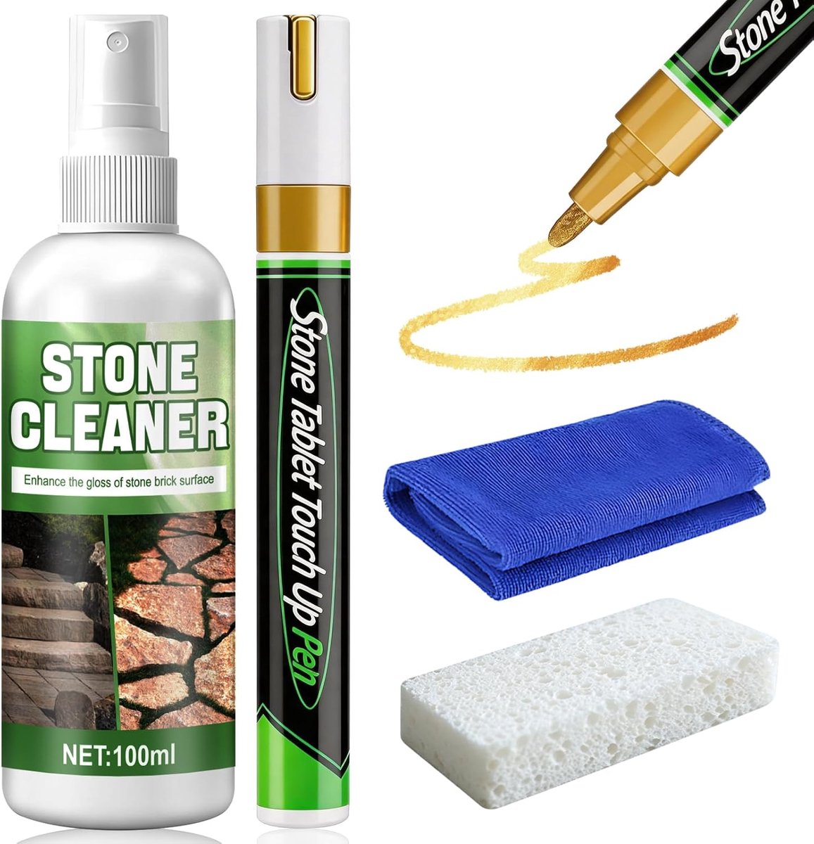 Tombstone paint set - goud - waterproof - snel drogend voor herstel van gravestones - ShopVlot