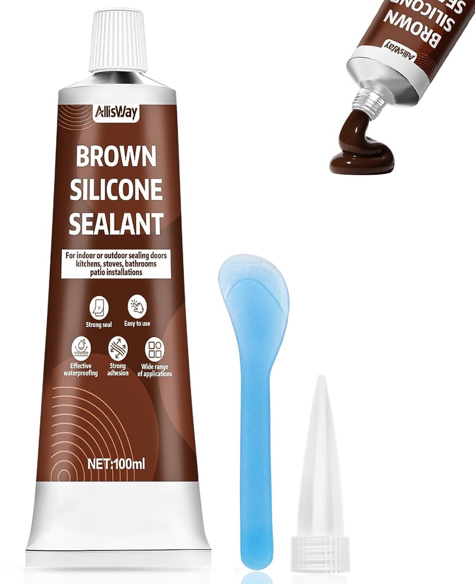 Silicone kit 100ml - bruine siliconen - universeel - geschikt voor ramen en badkamers - ShopVlot