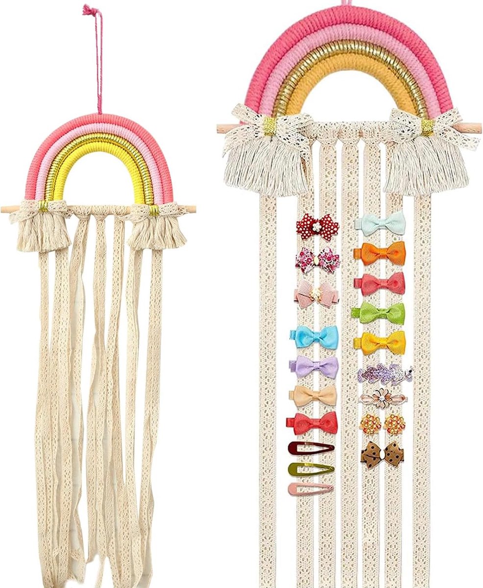 Haarclip Wanddecoratie - Regenboog Haardecoratie - Organiser voor Haarspelden - Geschikt voor Slaapkamer - ShopVlot