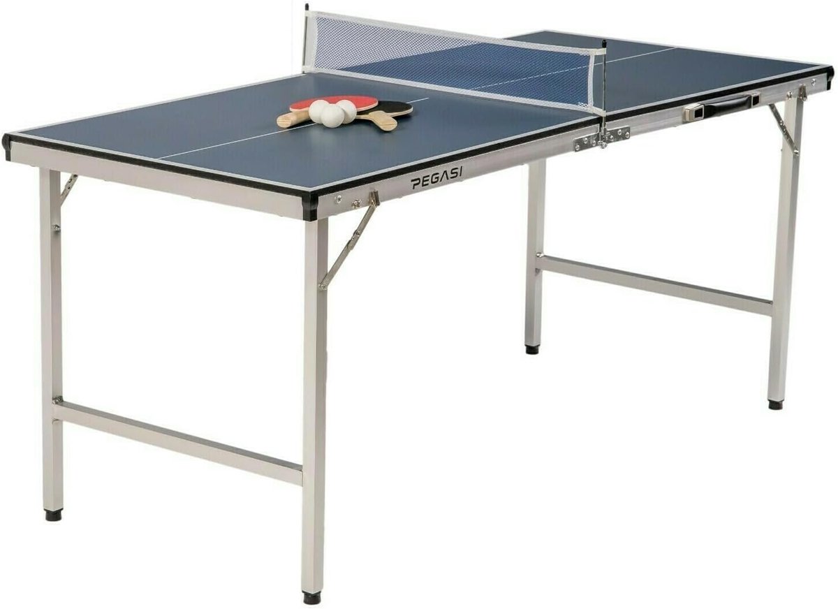 Tafeltennistafel mini - Pegasi Sport blauw - geschikt voor binnen en buiten - ideaal voor recreatief gebruik - ShopVlot