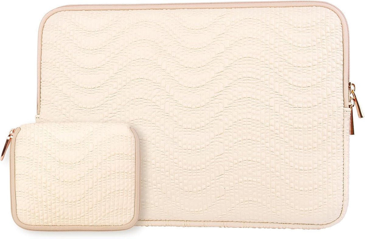 Laptop sleeve 15 inch - wit - waterafstotend - optimale bescherming - ShopVlot