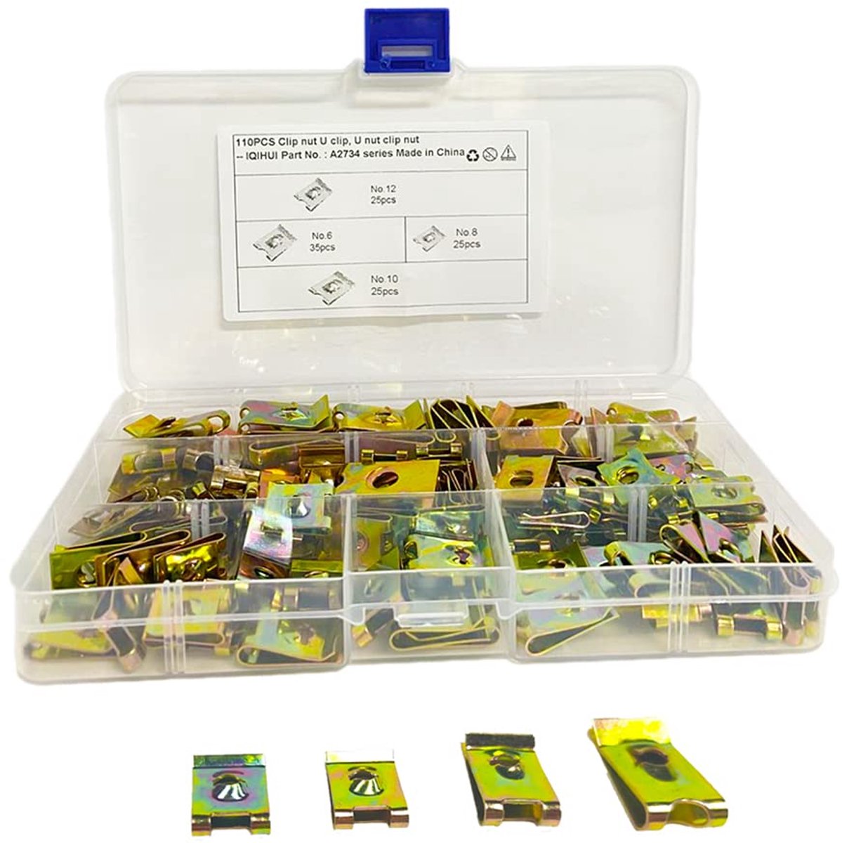 Plate Nuts Set van 110 Clips - U Type Draadmoeren - Corrosiebestendig en Duurzaam - Ideaal voor Interieurdecoratie - ShopVlot