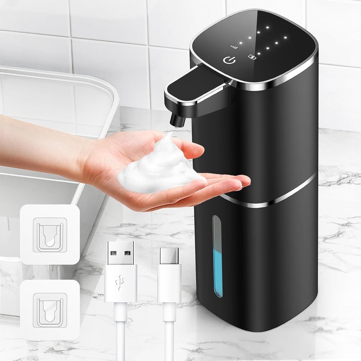 Zeepdispenser 400 ml - Automatisch - Infraroodsensor - Hygiënisch gebruik voor badkamer - ShopVlot