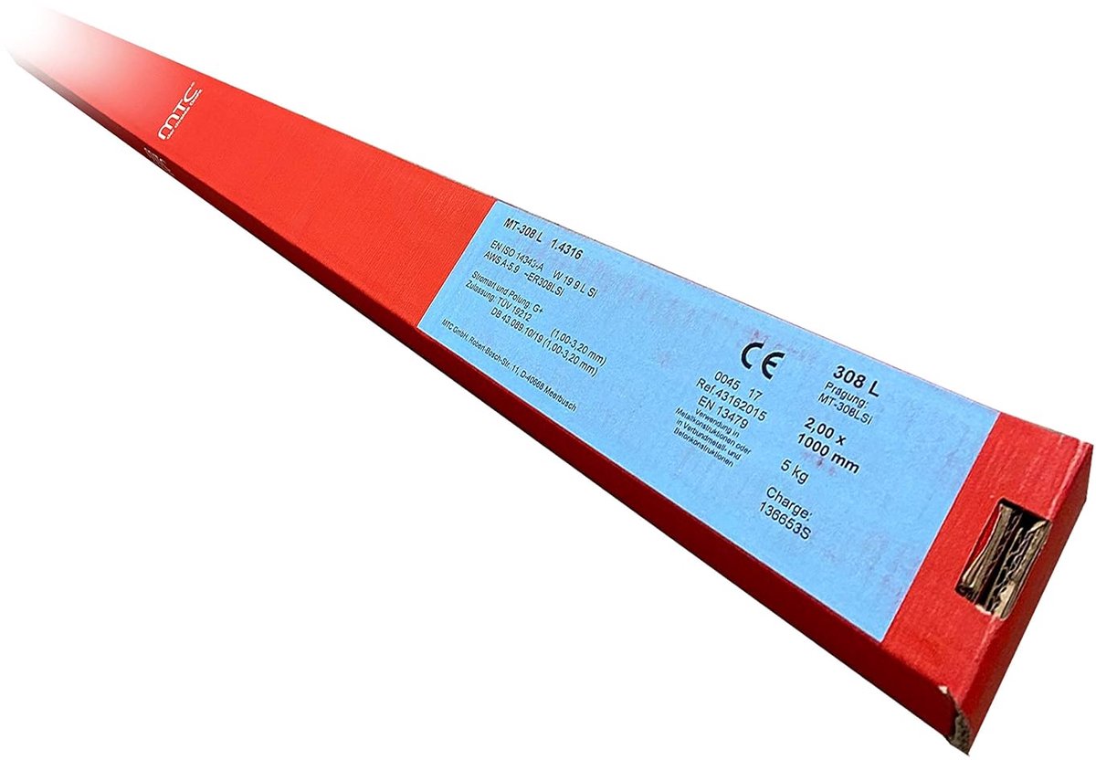 TIG-lasdraad MT-WSG 2 (1.5125) Ø 2,4 x 1000 mm - koper - geschikt voor alle posities - ideaal voor metaalconstructies - ShopVlot