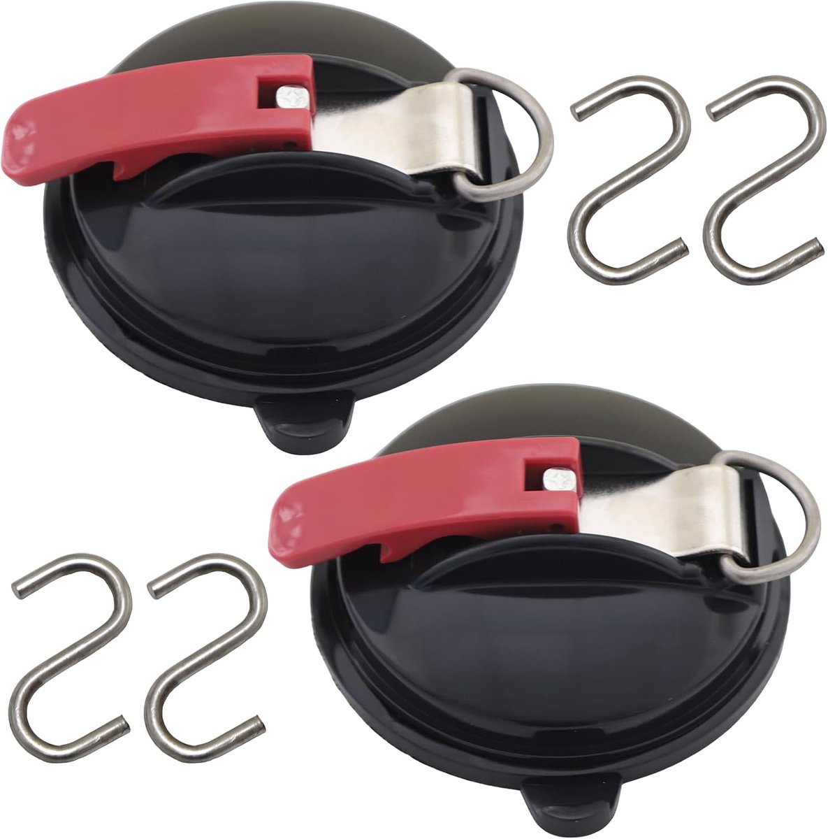 Suction Anchor met 2 Zuigkappen - Robuust PVC - Hoogwaardige D-haak - Ideaal voor Kampeertenten - ShopVlot