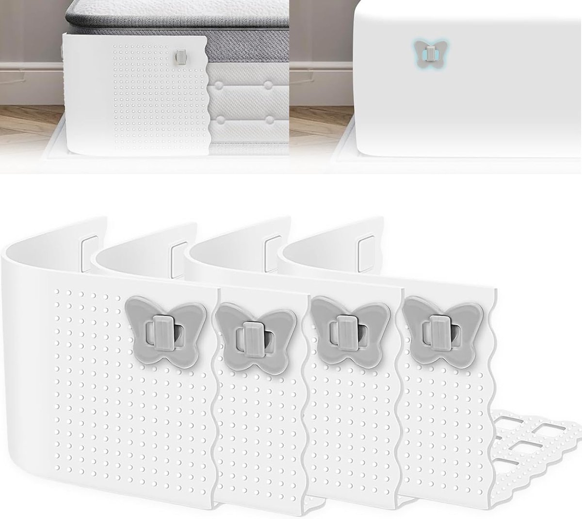 Hoekige Lakenhouders Set - Silicone - Antislip Bevestiging - Houdt Laken Stevig In Plaats - ShopVlot