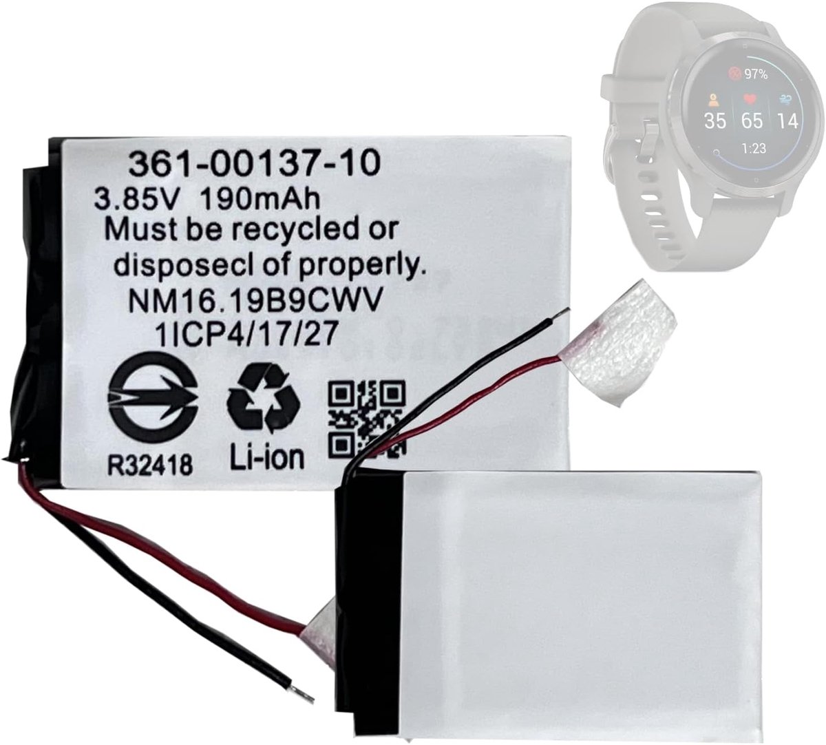 Vervangingsbatterij 361-00137-10 - Compatibel met Gar-min Venu 2S - Hoogwaardige kwaliteit - ShopVlot