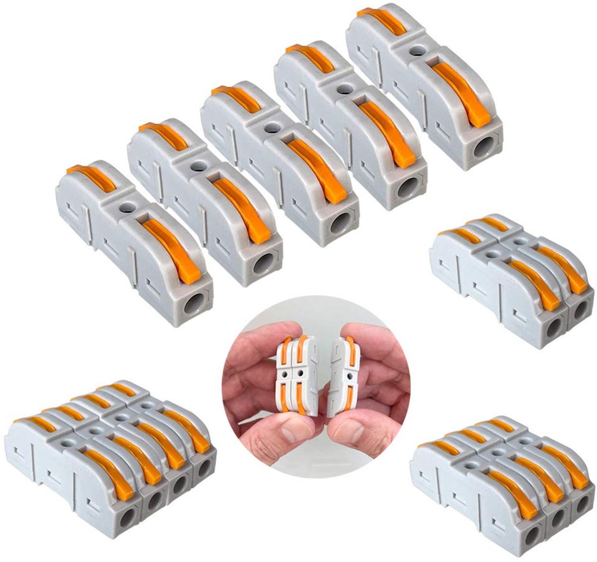 Kabelconnector set 55 stuks - dubbelzijdige snelle ontkoppelconnector - veilig en duurzaam - ShopVlot