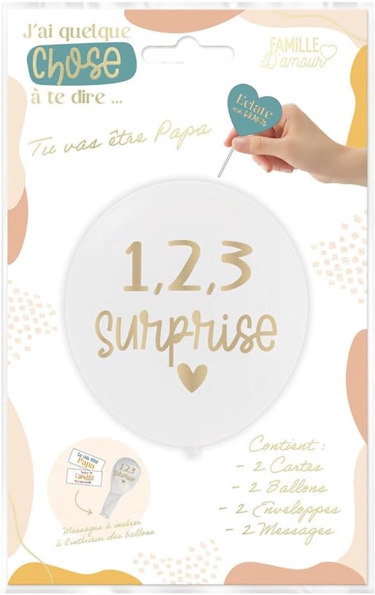 Ballonkaarten geboorteaankondiging - 5-delige set - verrassing voor papa/familie - ShopVlot