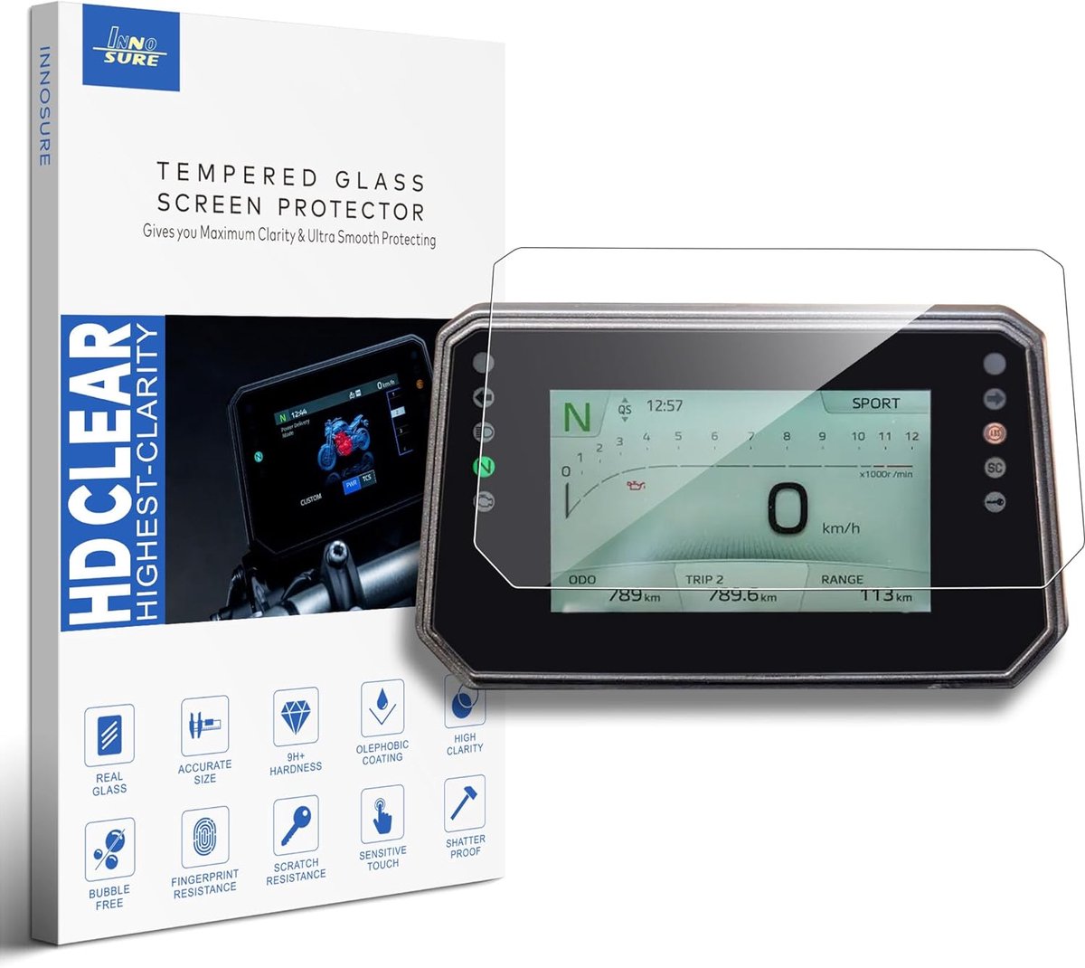 Screenprotector 5 Inch - Gehard Glas - 9H Krasbestendig - Beschermt Instrument Display - ShopVlot