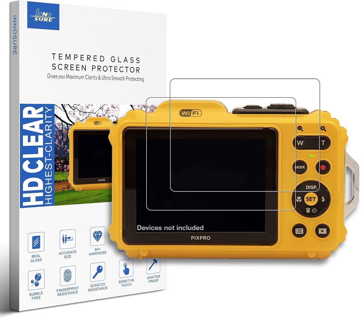 Screenprotector 2.7 inch - gehard glas - krasbestendig - optimale bescherming voor Kodak PixPro WPZ2 & Penta WG-1000 - ShopVlot