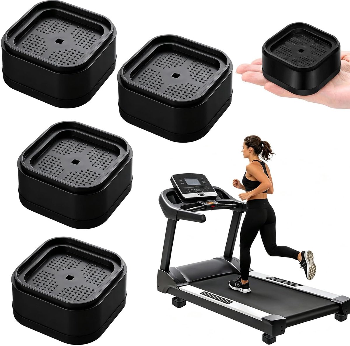 Vibratie dempers voor wasmachine en droger - 4 delig set - antislip voeten - vermindert geluid en trillingen - ShopVlot