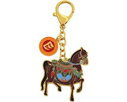 Feng Shui Windhorse Sleutelhanger - Mabao Sleutelhanger Chinese - Harmonie en Balans - Drie Talismannen - N.v.t. - Goudkleurig