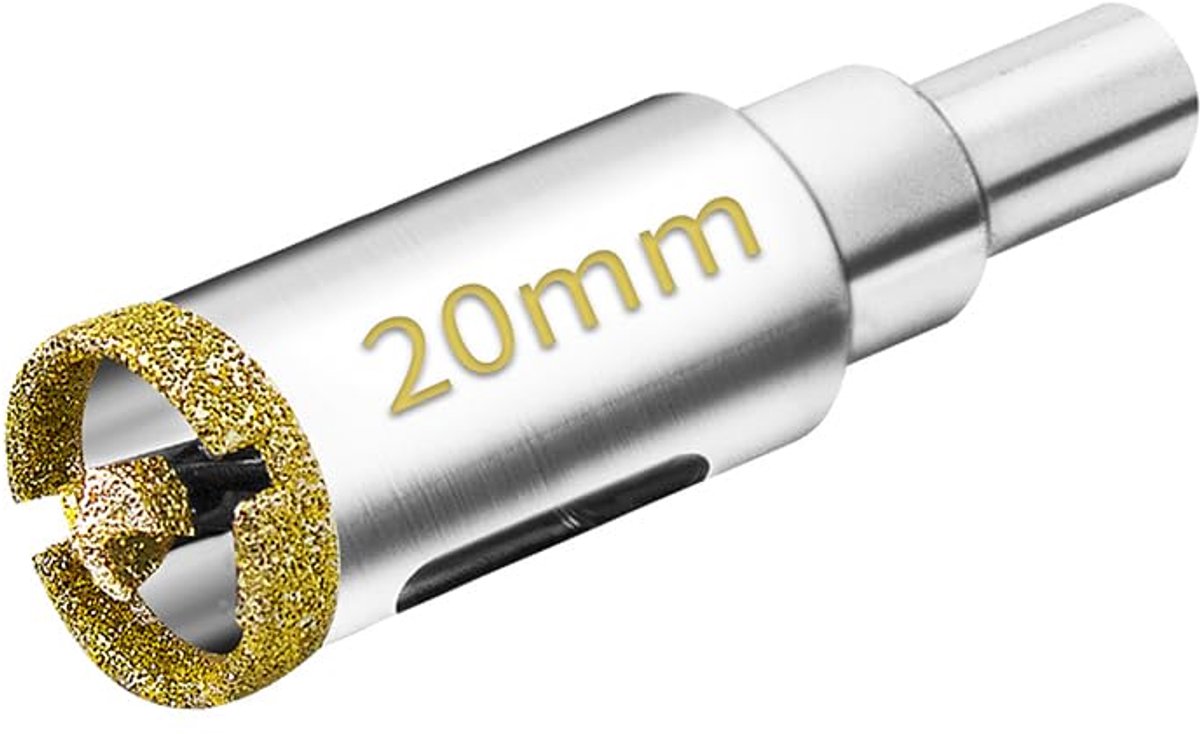 Diamantgatboor 20 mm - met centrumboren - voor glas, tegels, porselein en marmer - eenvoudig en nauwkeurig boren - SnelShoppen