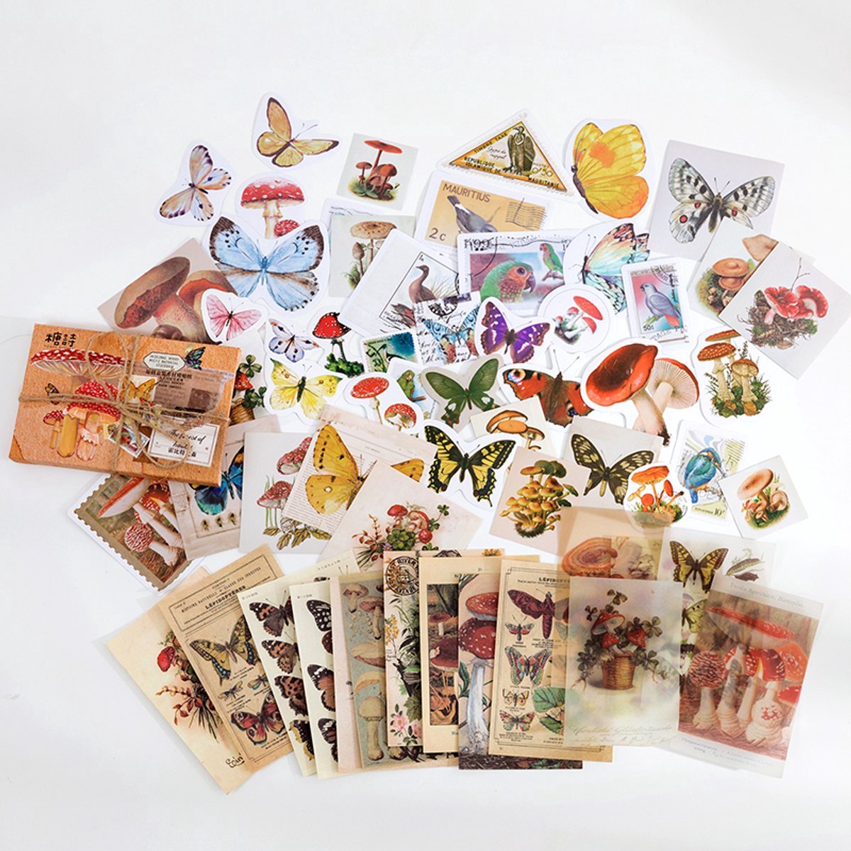 Casalora Vintage Stickers Set - 60 Stuks Scrapbook Stickers - Mix Materiaal Stickers voor Junk Journal, Scrapbooking en DIY Decoratie