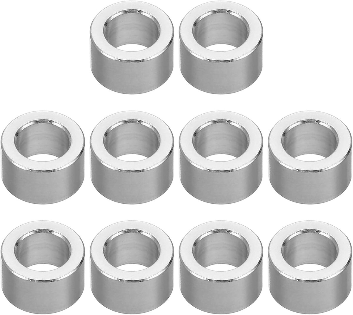 M6 10 stuks ronde aluminium afstandhouders metaal 6,2 mm ID x 10 mm AD x 6 mm L dikke aluminium afstandhouder 1/4 inch ID schroef afstand voor 1/4 inch of M6 schroefbouten
