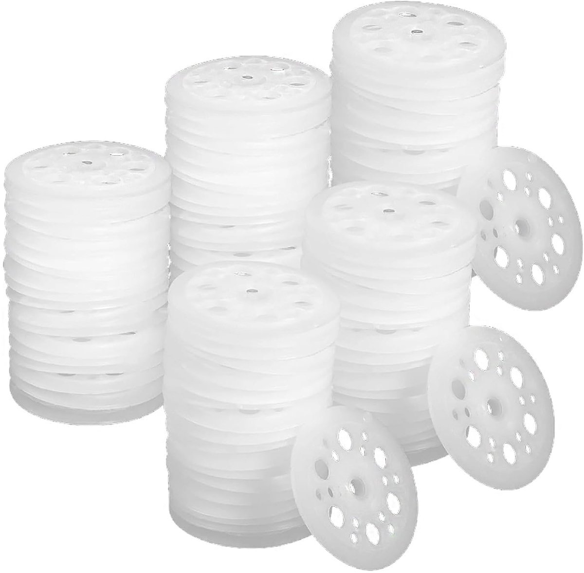 100 stuks 46 mm PP-kunststof sluitringen, schuimrubberen platen, kunststof ringen voor bevestiging en ondersteuning van schuimrubberen isolatieplaten