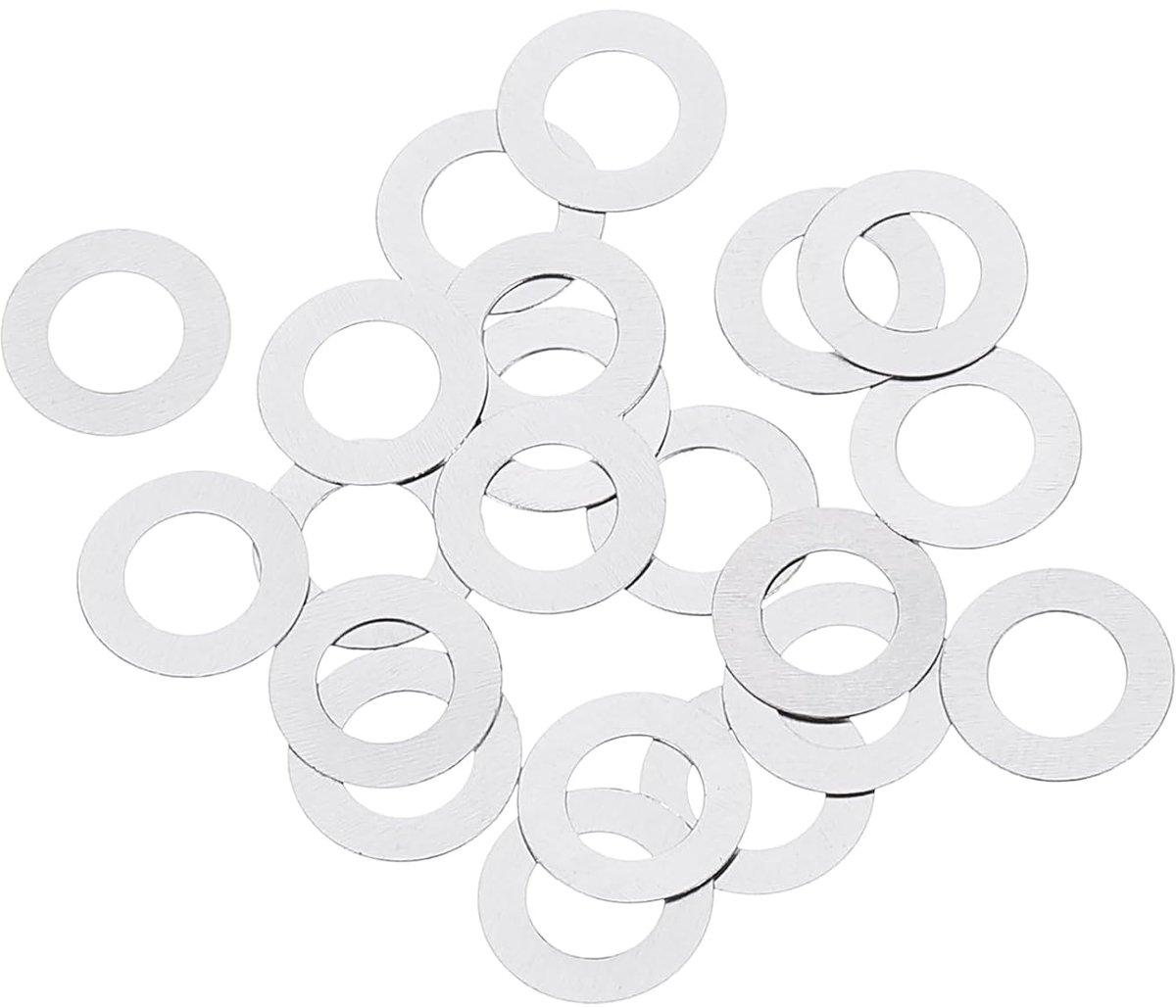 Platte sluitringen van 304 roestvrij staal, 5 x 9 x 0,1 mm, platte afstandhouders voor boutschroeven, reparaties van elektronica, auto, 50 stuks
