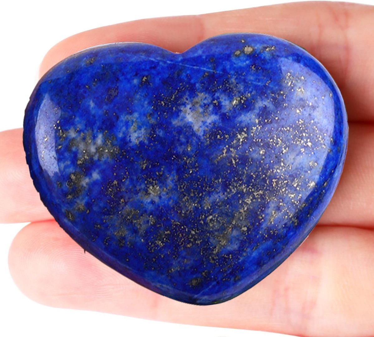 Lazuli Hart Sorgenstenen, natuursteen, gepolijste palmboom, energiesteen, massage, reiki-stenen, voor Reiki-genezing, Wiccan, balancing, meditatie, accessoires, 1 stuk 45 mm