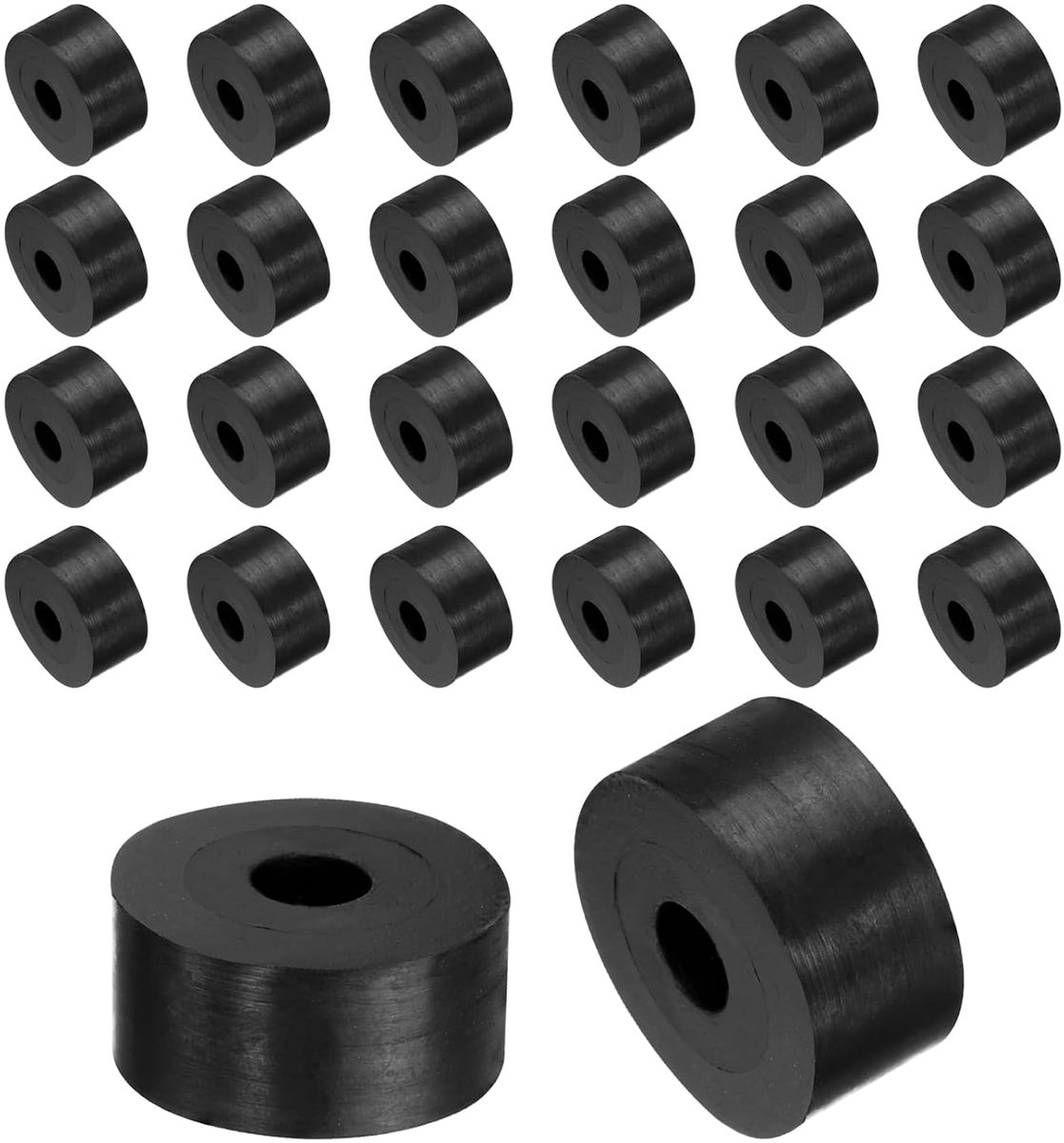 Rubberen spacer, 36 stuks, 20 mm buitendiameter, 6 mm binnendiameter, 10 mm hoogte, ronde anti-vibratiespacer, rubberen bussen, ogen, dikke rubberen schijven voor huis- en autoaccessoires