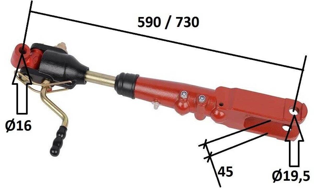 Lifting Rod Lifting Spindle 400mm - OEM S.74506 - Fork spacing 45mm - Geschikt voor IHC-CASE IH - SnelShoppen