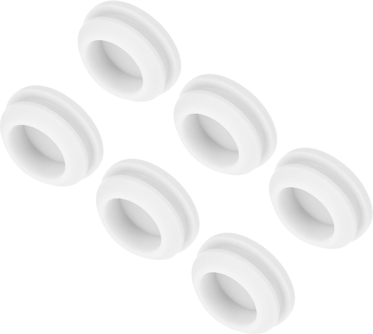 16 stuks overloopafdekkingen van siliconen, montagediameter 16 mm, smalle sleufbreedte van 2 mm, ronde plaatafdichting, wit