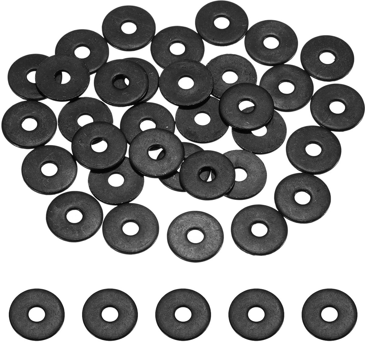 60 stuks platte sluitringen M3 DI 12 mm roestvrij staal 304 met zwarte zinkcoating voor schroeven en bouten