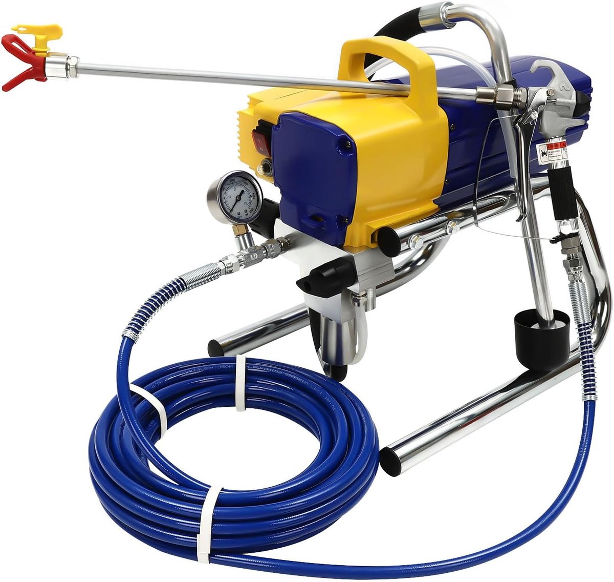 Airless spuitmachine 1800 W - 0,48 l/min - 15 m slang - ideaal voor muren en plafonds - SnelShoppen