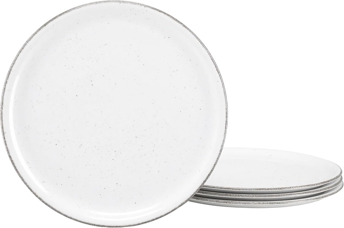 24847, serie Vintage Nature, 4-delige serviesset voor 4 personen, pizzaborden van porselein, vaatwasser- en magnetronbestendig, Made in Europe