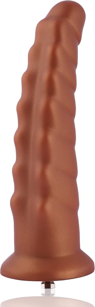 Dildo P-Spot 25 CM - Goudbruin Silikon - KlicLok Connector - Extra stimulatie - SnelShoppen