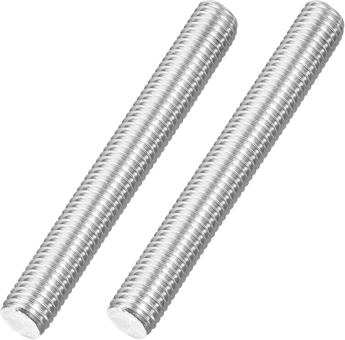 M14 x 110 mm stang met volledige schroefdraad, 2 stuks 316 roestvrij staal, lange schroefdraadschroef 2 mm schroefdraadhelling rechtse schroefdraad voor meubelmontage en bevestiging