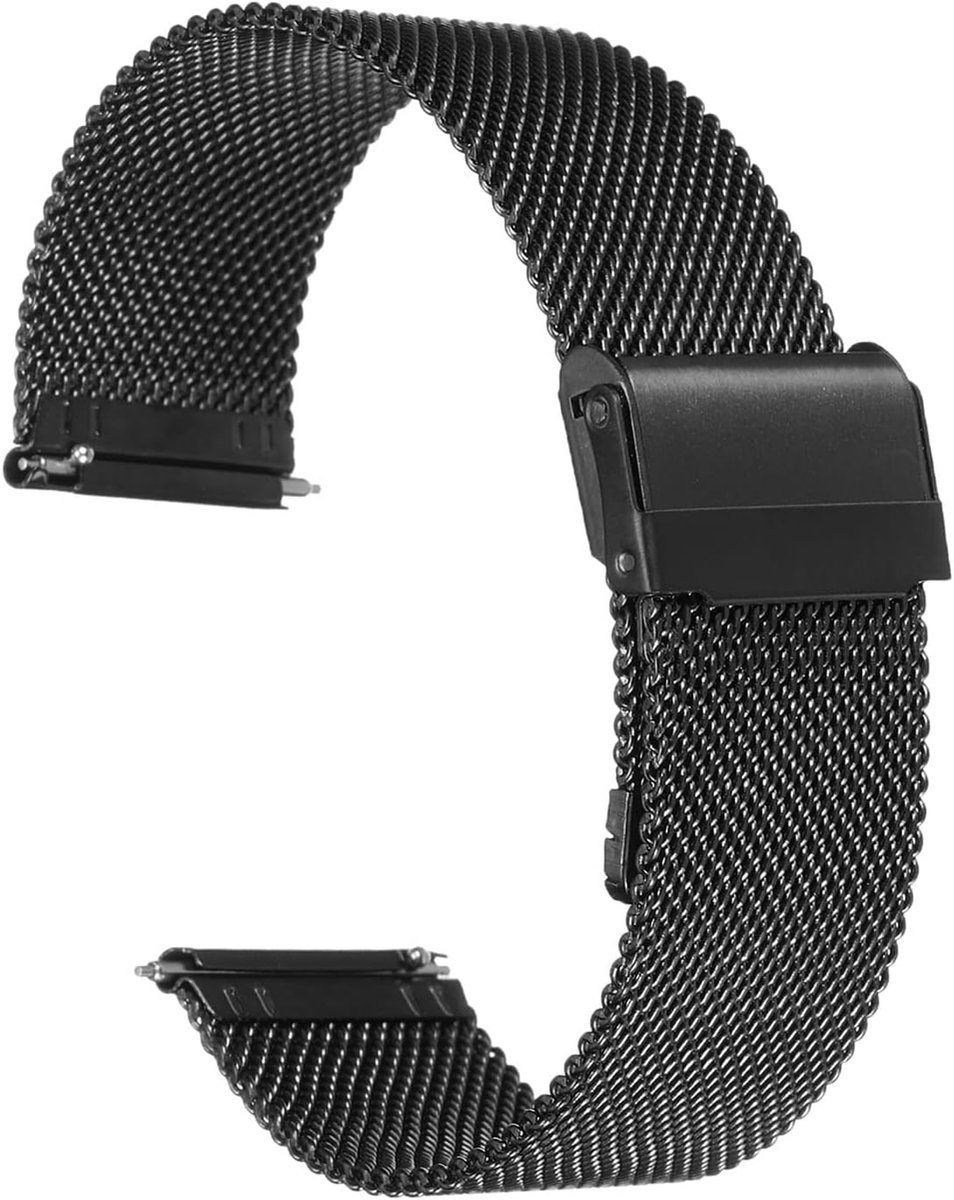 horlogeband Mesh roestvrij staal mm vervangend metalen horlogeband roestvrijstalen horlogeband met snelsluiting vervangende band verstelbare gesp voor dames heren,, 24mm