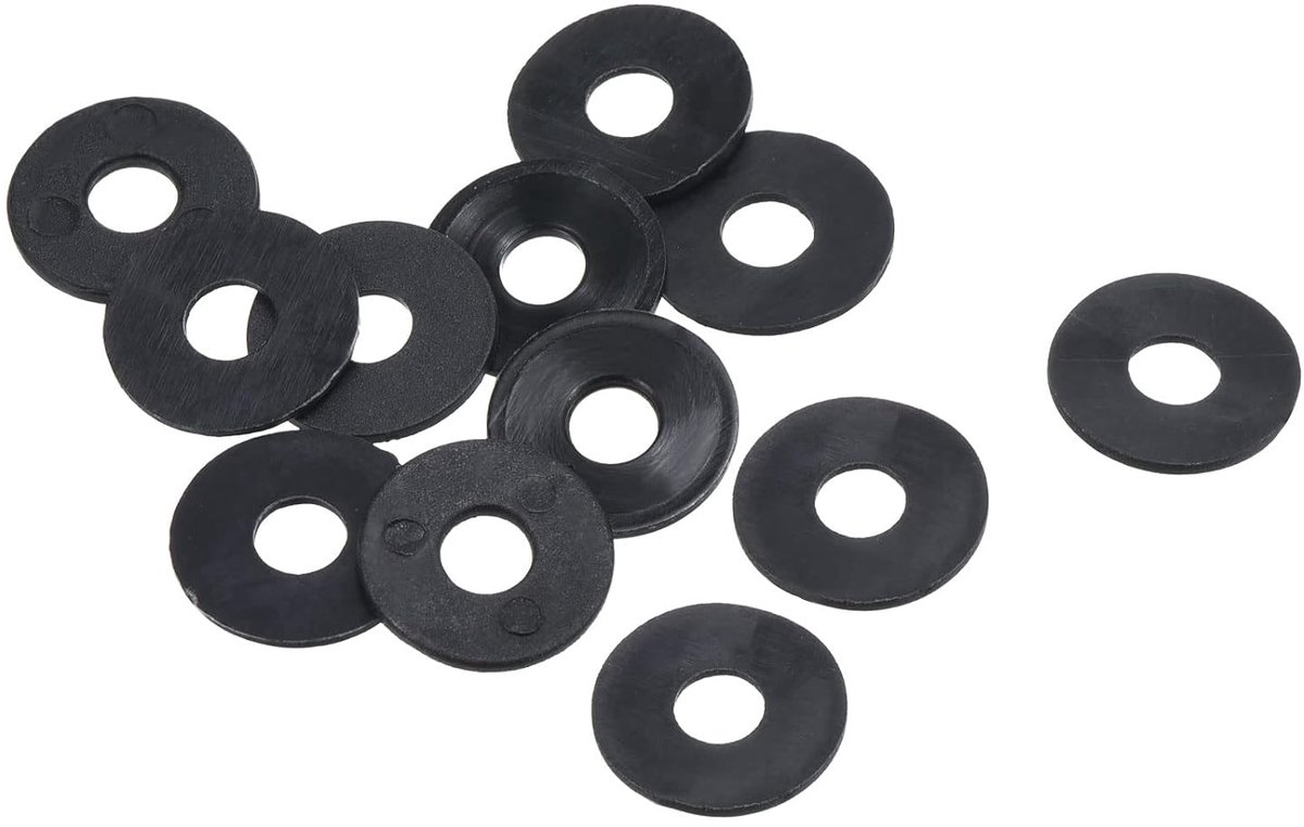 Platte sluitring 12 stuks 5 mm ID 15 mm AD afdichting afstandhouder afdichtring voor waterleiding waterslang bevestiging bouten zwart