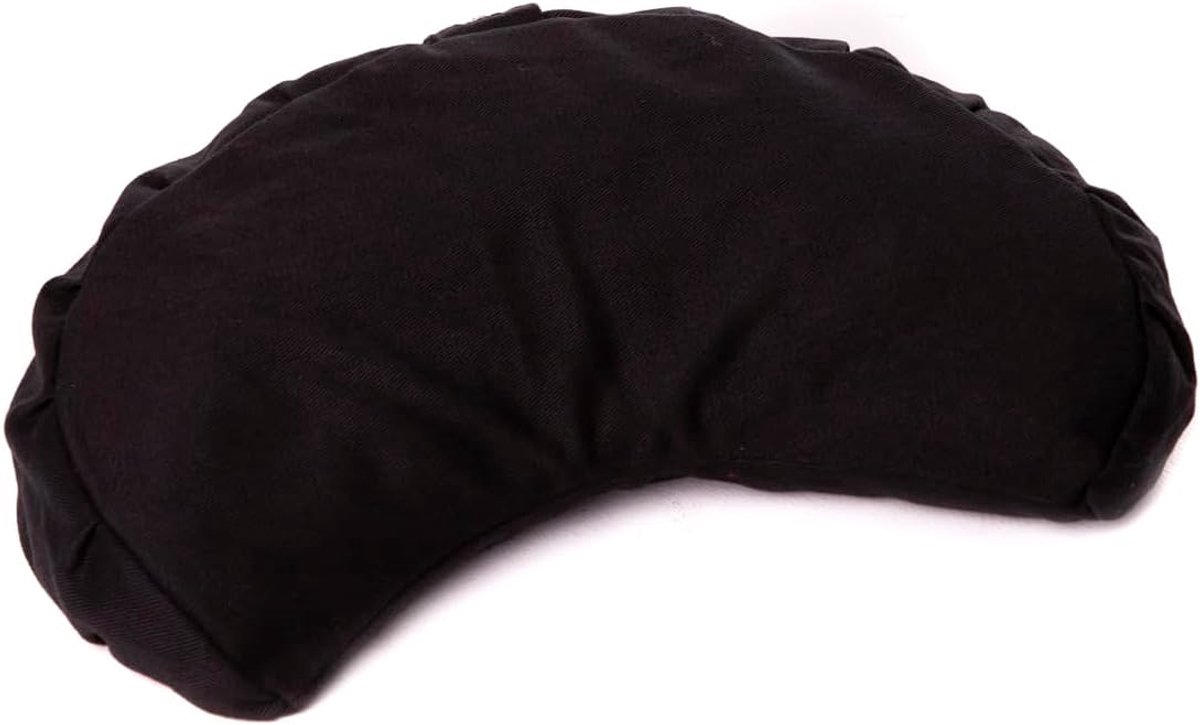 Meditatiekussen Half Moon 40x20cm - Zwart - Ecologisch katoen - Voor comfortabele meditatie - SnelShoppen