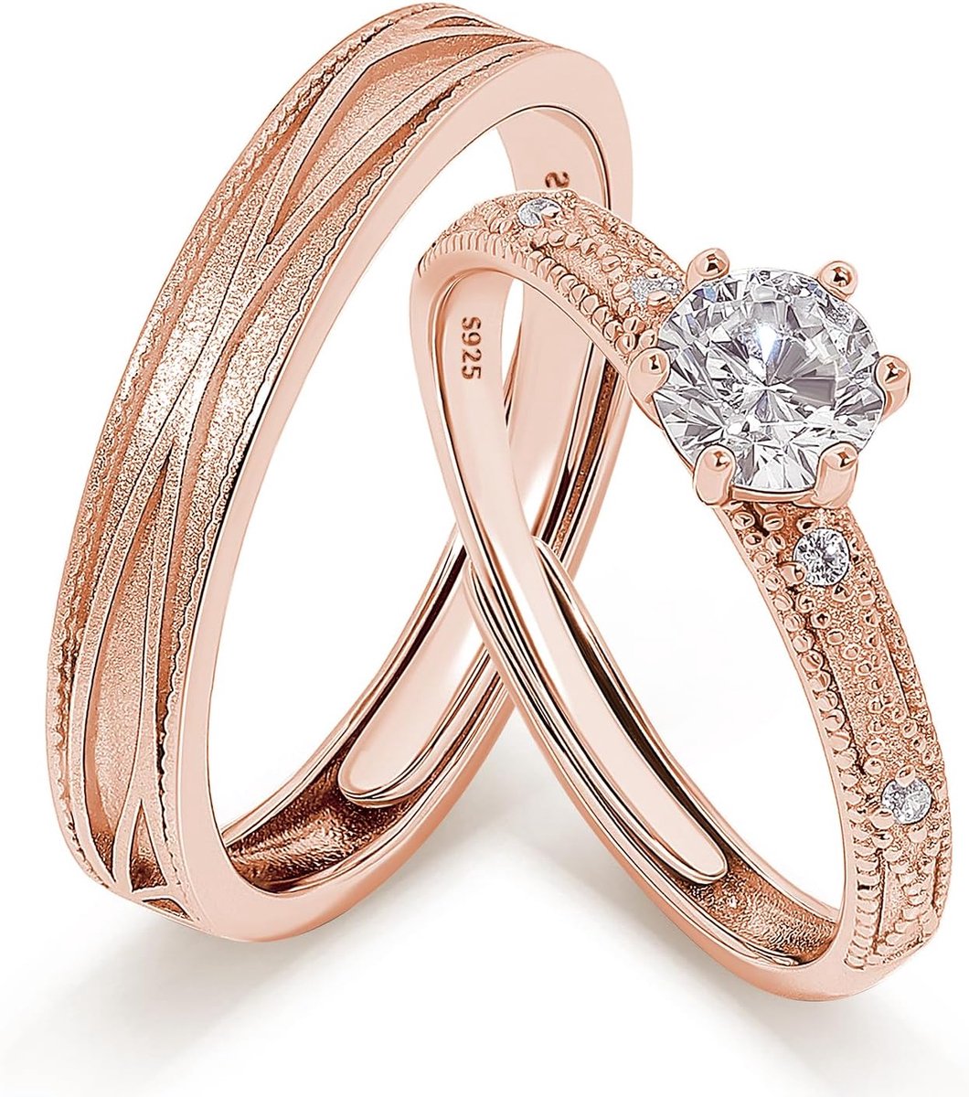 Ringen voor vrouwen mannen trouwringen paar ringen set belofte jubileum ringen Valentijnsdag relatiegeschenken