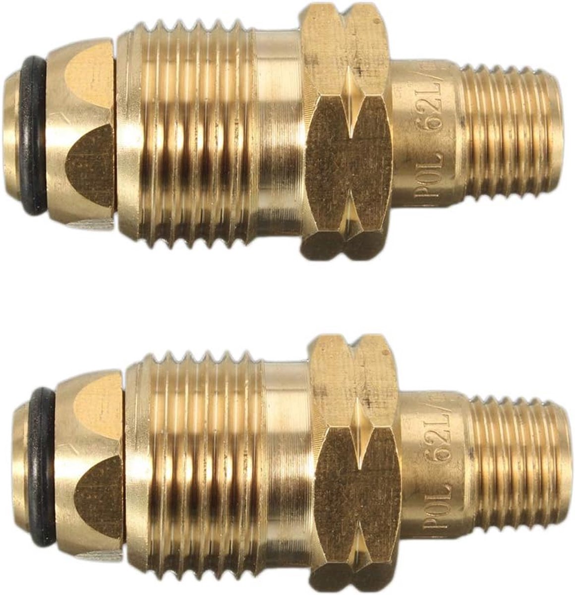 2 Packs Universele Propaan LP LPG Gas Cilinder Tank Adapters Fitting Full Flow Messing Connector 1/4 ''6mm MNPT